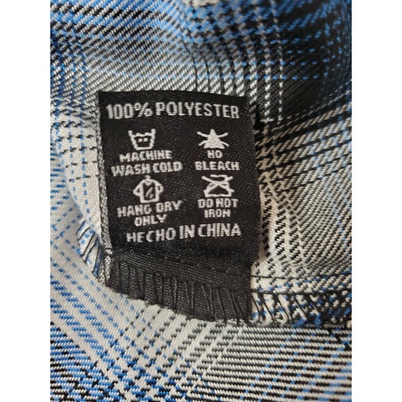 Dixxon‎ Flannel West Coast Customs Blue Black White Plaid Women's Small Button - Picture 9 of 13